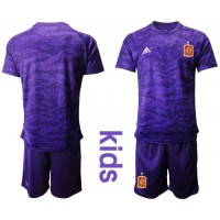 Camiseta España Portero en Púrpura 2020 Edición Copa De Europa Nino